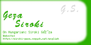 geza siroki business card